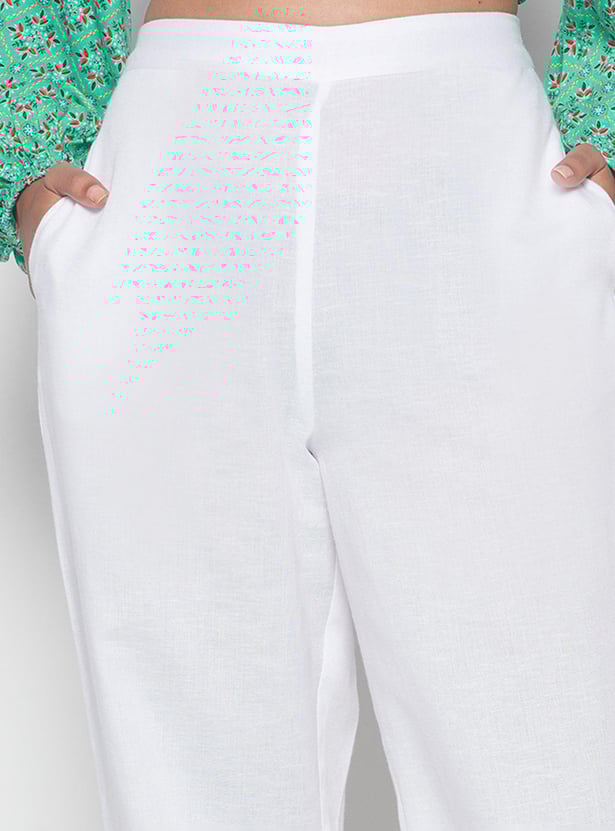 GLOBAL DESI Women Solid Straight Pants