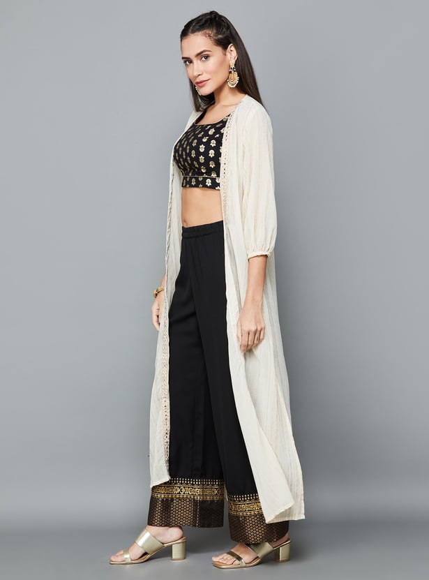 GLOBAL DESI Women Embellished Shrug