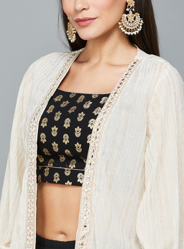 GLOBAL DESI Women Embellished Shrug