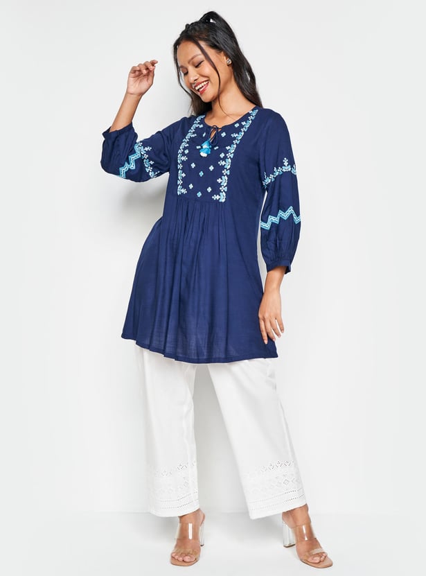 GLOBAL DESI Women Embroidered Tunic