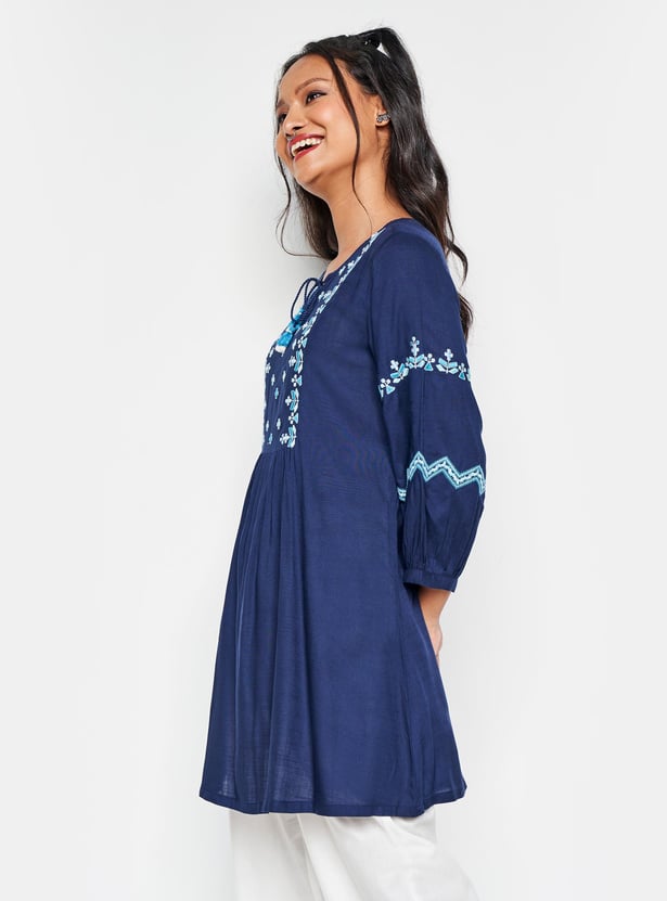 GLOBAL DESI Women Embroidered Tunic
