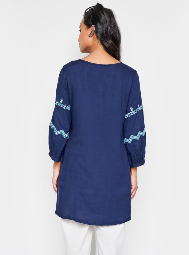GLOBAL DESI Women Embroidered Tunic