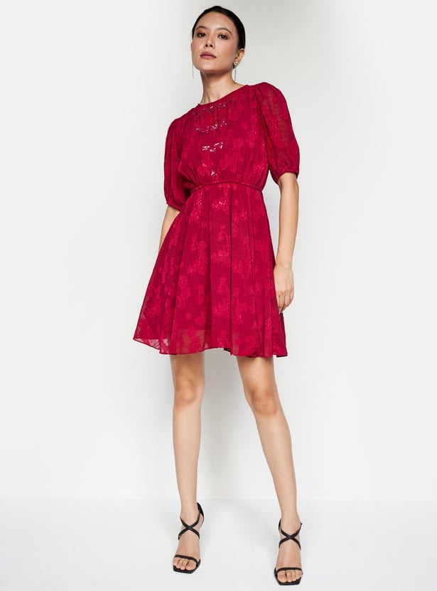 AND Women Lace Fit And Flare Dress