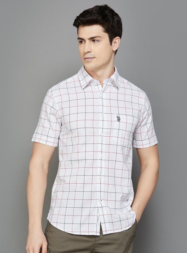 U.S. POLO ASSN. Men Checked Regular Fit Casual Shirt