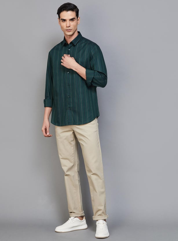 INDIAN TERRAIN Men Striped Slim Fit Smart Casual Shirt
