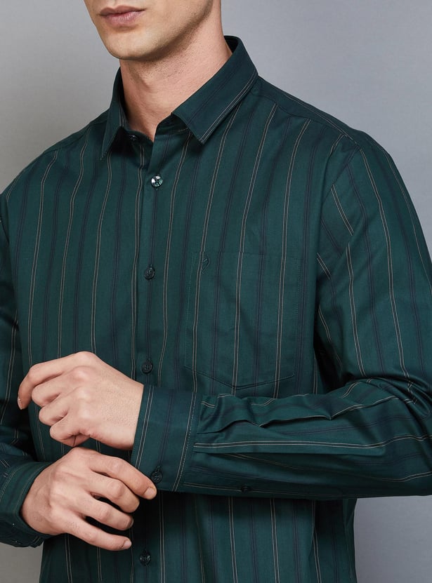 INDIAN TERRAIN Men Striped Slim Fit Smart Casual Shirt