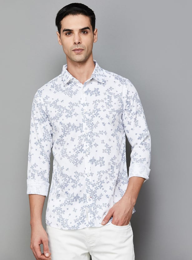 BEING HUMAN Men Floral Printed Slim Fit Shirt
