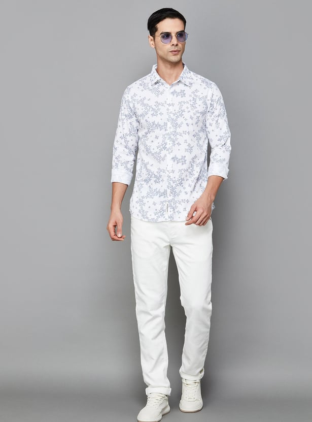 BEING HUMAN Men Floral Printed Slim Fit Shirt