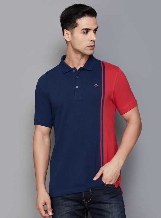 BEING HUMAN Men Colourblocked Regular Fit Polo T-shirt
