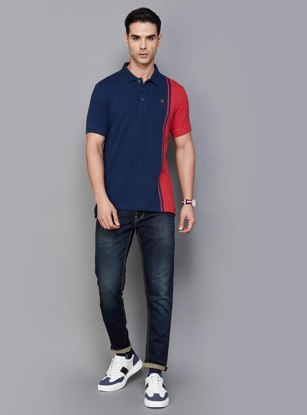 BEING HUMAN Men Colourblocked Regular Fit Polo T-shirt