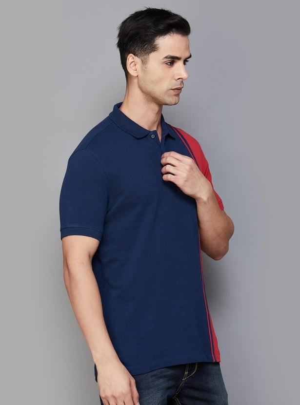 BEING HUMAN Men Colourblocked Regular Fit Polo T-shirt