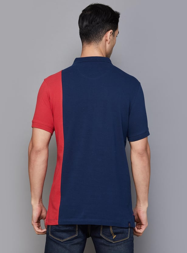 BEING HUMAN Men Colourblocked Regular Fit Polo T-shirt