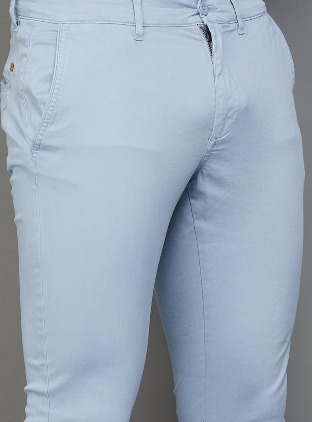 CELIO Men Solid Slim Tapered Casual Trousers