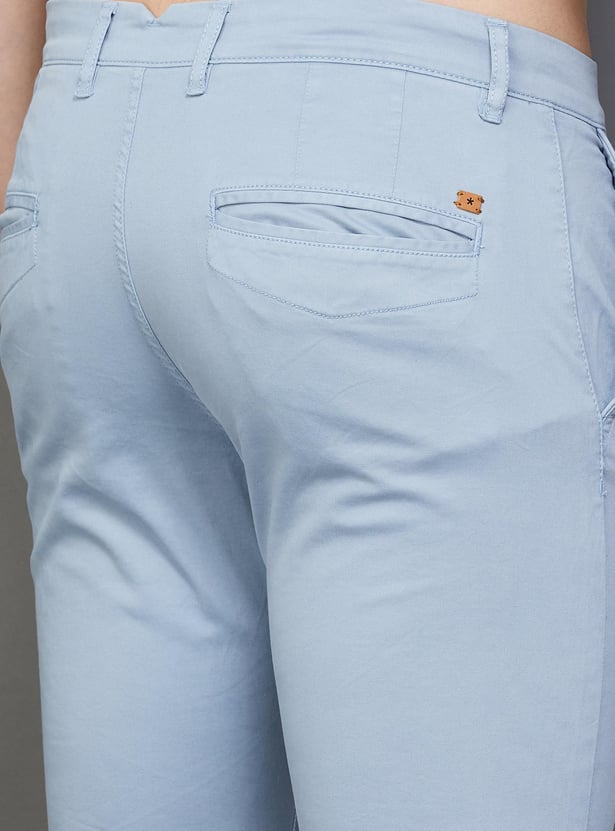 CELIO Men Solid Slim Tapered Casual Trousers