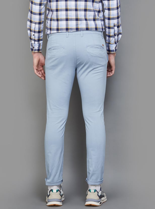 CELIO Men Solid Slim Tapered Casual Trousers