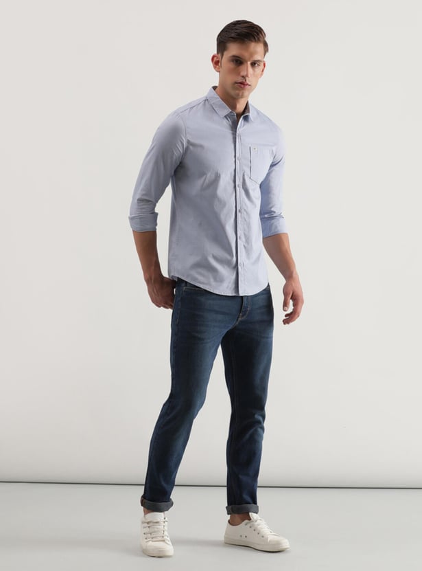 LEE Men Solid Slim Fit Casual Shirt