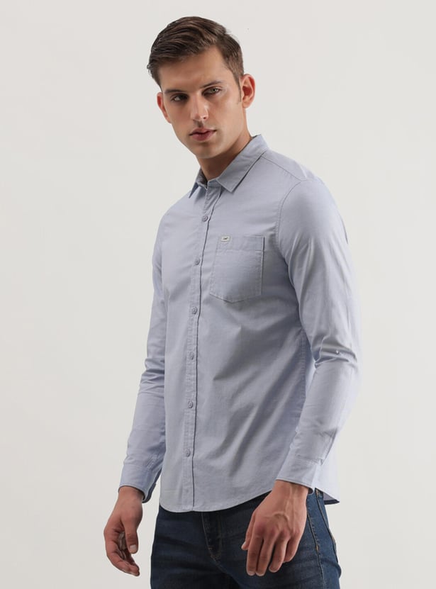 LEE Men Solid Slim Fit Casual Shirt