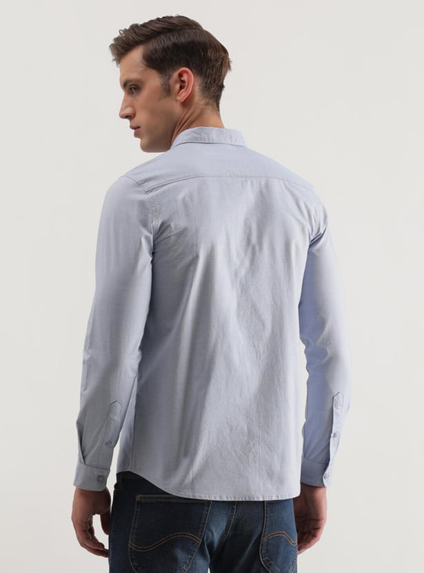 LEE Men Solid Slim Fit Casual Shirt