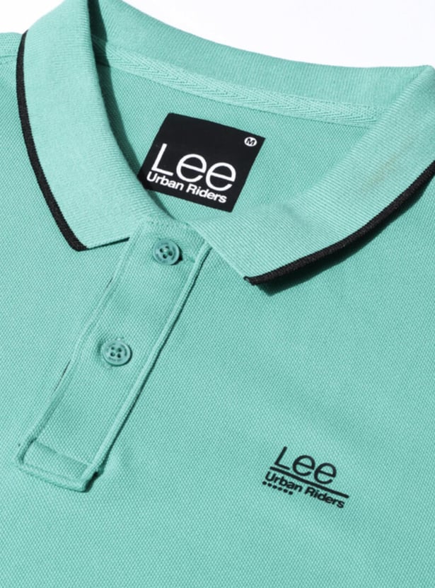 LEE Men Colourblocked Slim Fit Polo T-shirt