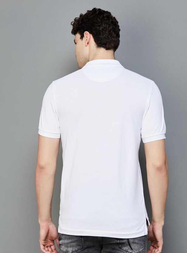 U.S.POLO ASSN. Men Printed Slim Fit Cotton Polo T-shirt