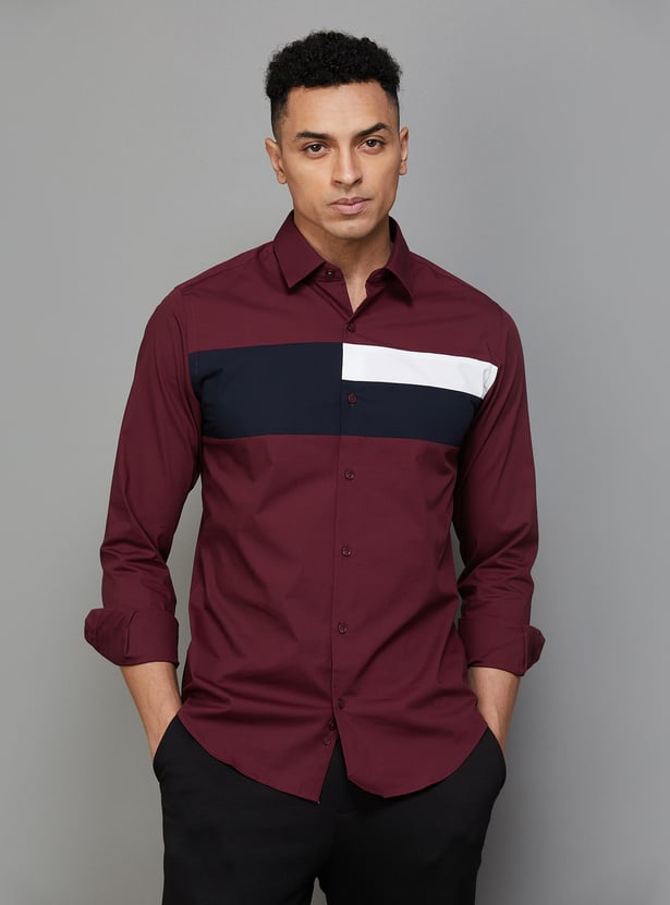 UNITED COLORS OF BENETTON Men Colourblocked Slim Fit Casual Shirt