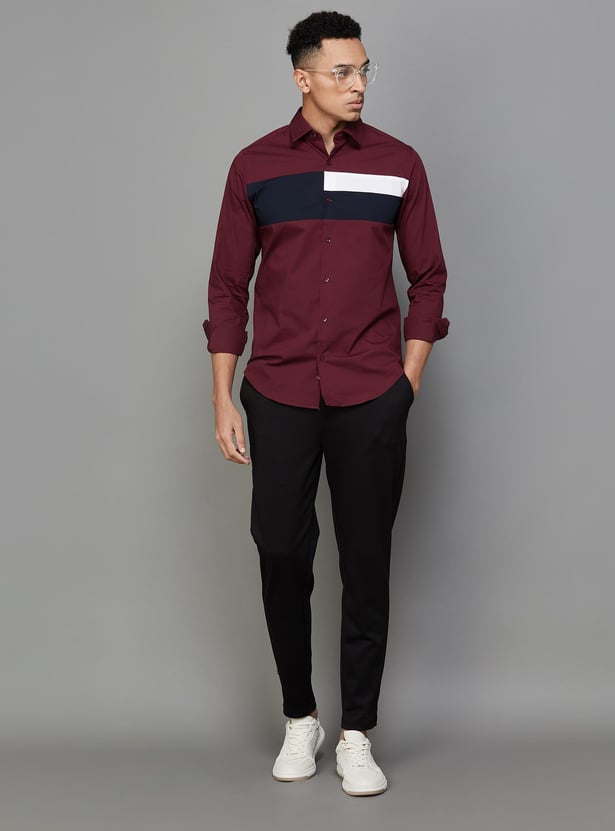 UNITED COLORS OF BENETTON Men Colourblocked Slim Fit Casual Shirt