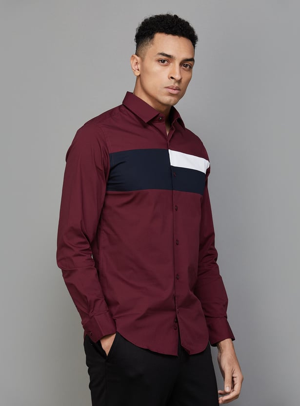 UNITED COLORS OF BENETTON Men Colourblocked Slim Fit Casual Shirt