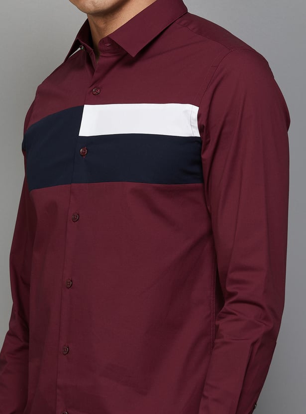 UNITED COLORS OF BENETTON Men Colourblocked Slim Fit Casual Shirt