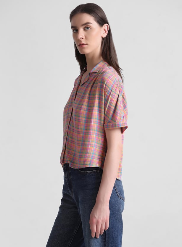 ONLY Women Checked Regular Fit Shirt