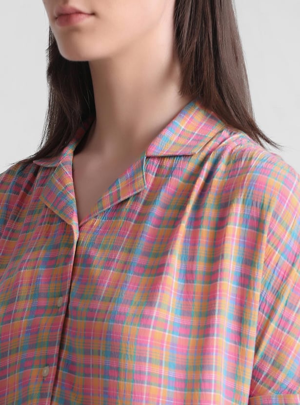 ONLY Women Checked Regular Fit Shirt