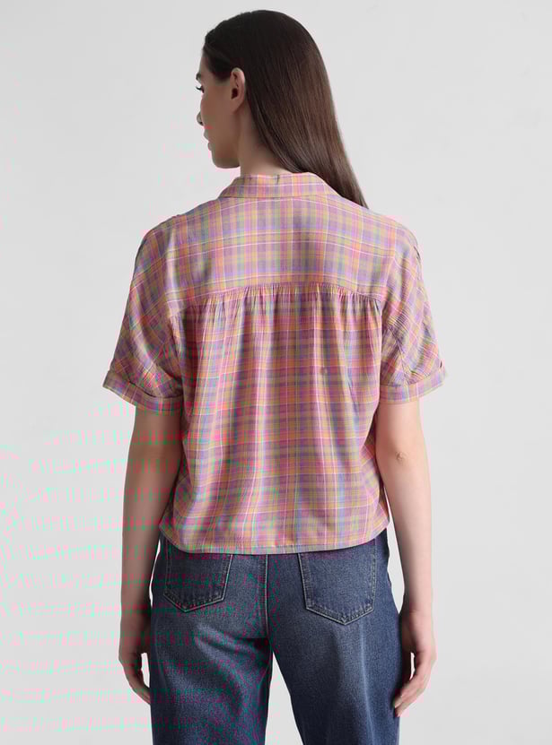 ONLY Women Checked Regular Fit Shirt