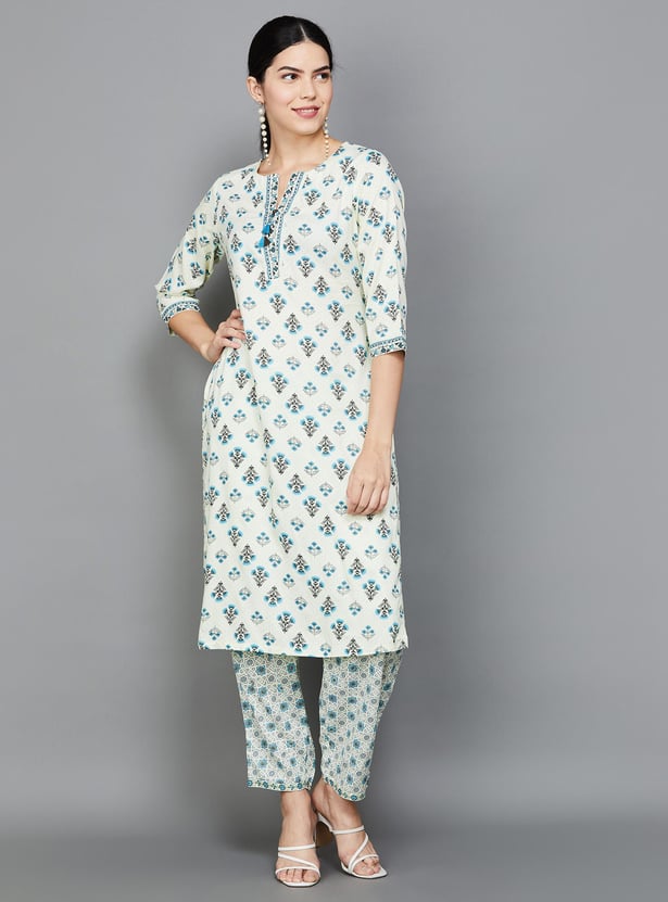 RANGRITI Women Printed Straight Kurta Set