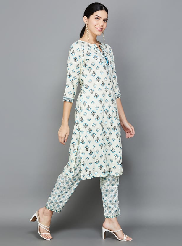 RANGRITI Women Printed Straight Kurta Set