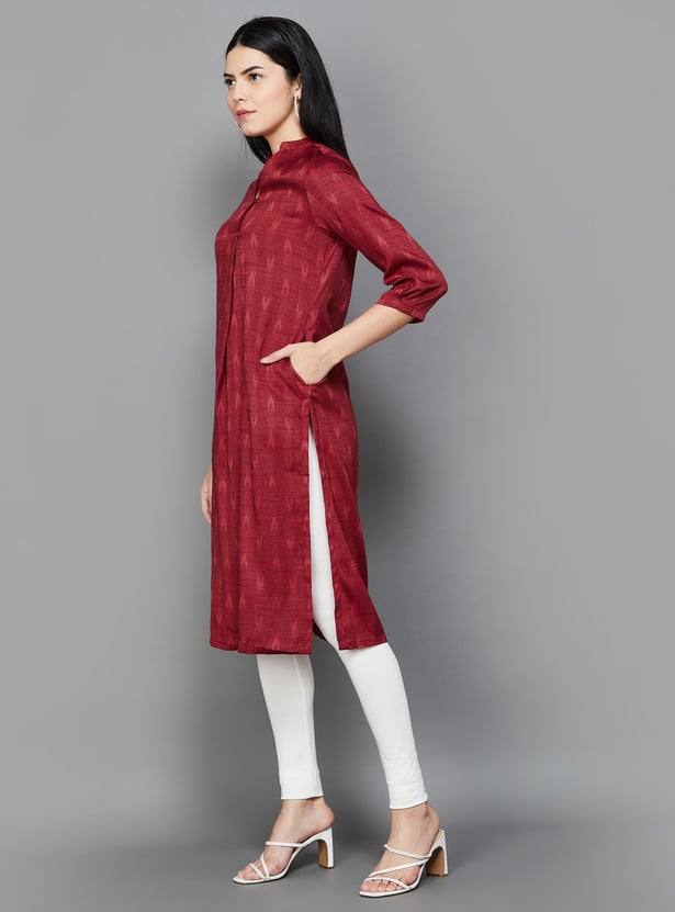 RANGRITI Women Woven Straight Kurta
