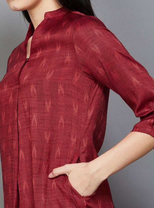 RANGRITI Women Woven Straight Kurta