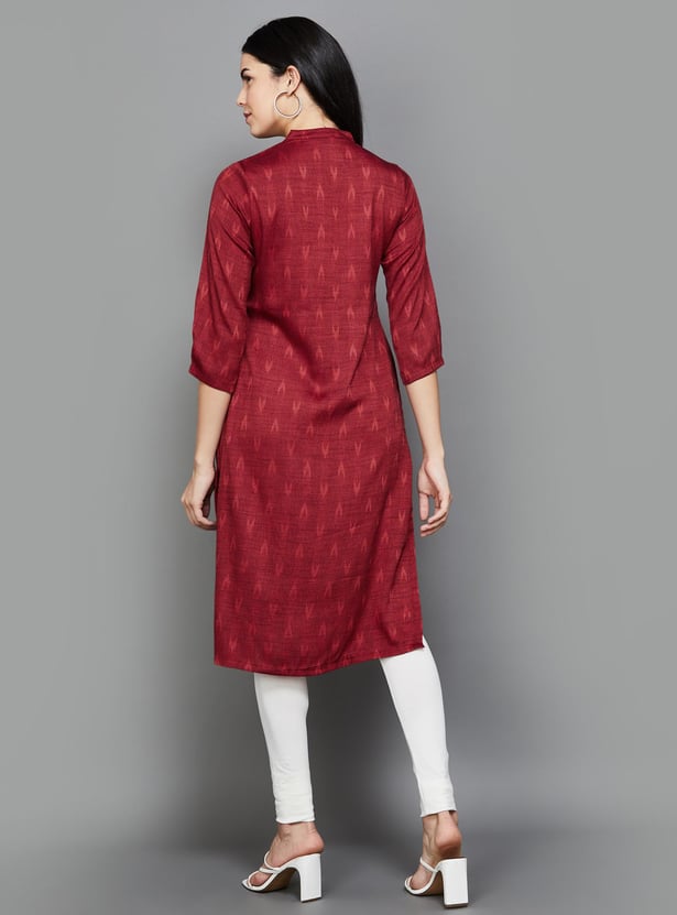 RANGRITI Women Woven Straight Kurta