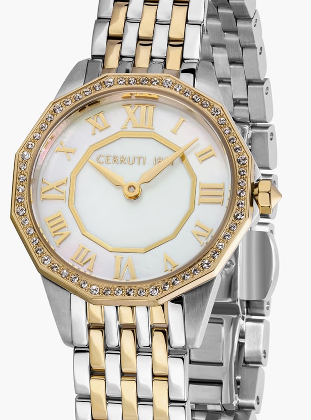 CERRUTI 1881 Women Embellished Analog Watch with Metal Strap - CECIWLG0008203W