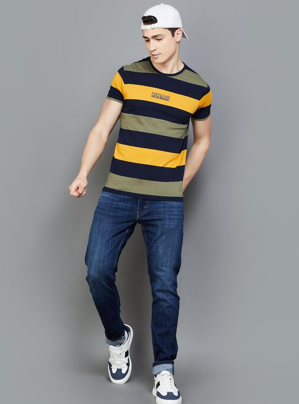 PEPE JEANS Men Striped Regular Fit T-shirt