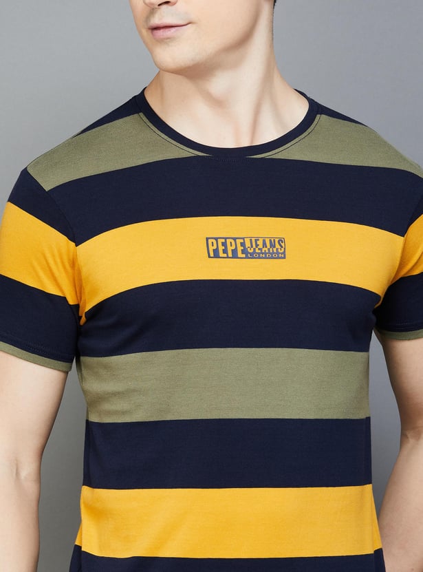 PEPE JEANS Men Striped Regular Fit T-shirt