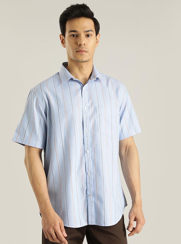INDIAN TERRAIN Men Striped Slim Fit Casual Shirt