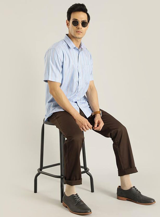 INDIAN TERRAIN Men Striped Slim Fit Casual Shirt