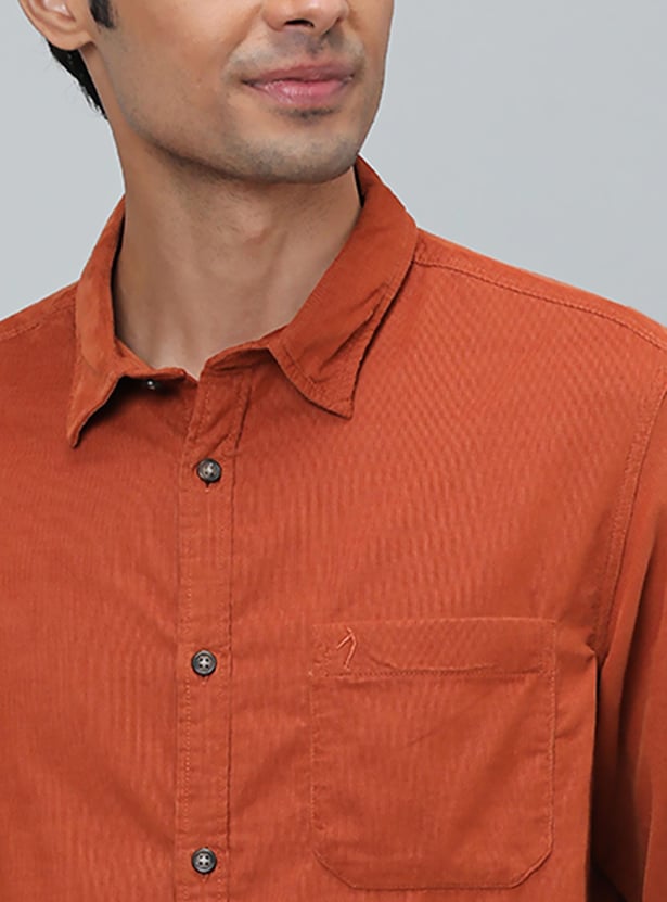 INDIAN TERRAIN Men Solid Slim Fit Casual Shirt