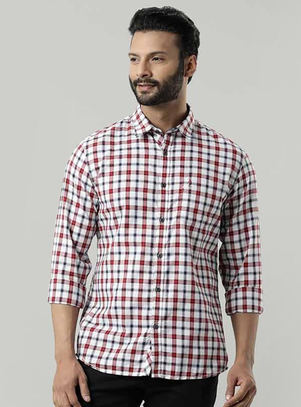 INDIAN TERRAIN Men Checked Slim Fit Casual Shirt