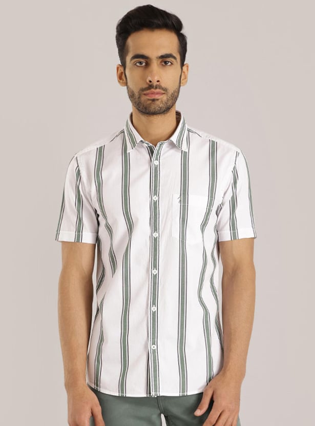 INDIAN TERRAIN Men Striped Super Slim Fit Casual Shirt