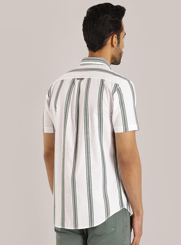 INDIAN TERRAIN Men Striped Super Slim Fit Casual Shirt