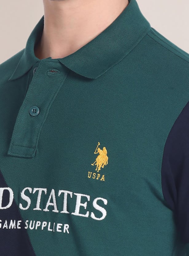 U.S. POLO ASSN. Men Colourblock Slim Fit Polo T-shirt