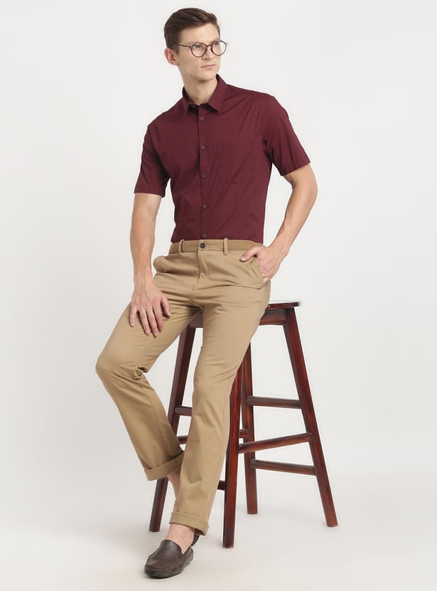 INDIAN TERRAIN Men Solid Slim Fit Casual Shirt