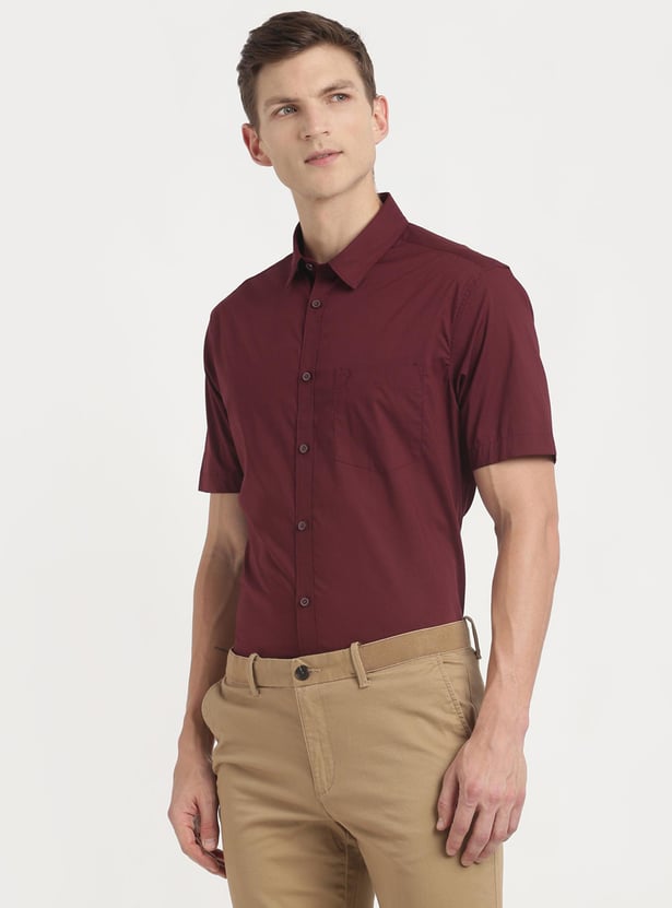 INDIAN TERRAIN Men Solid Slim Fit Casual Shirt