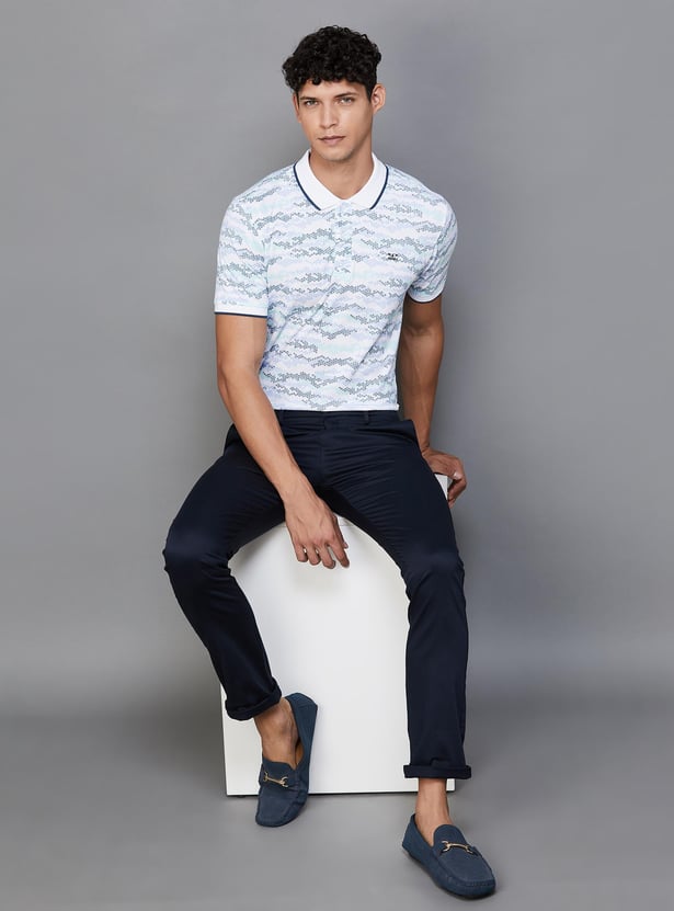 COLORPLUS Men Printed Regular Fit Polo T-shirt