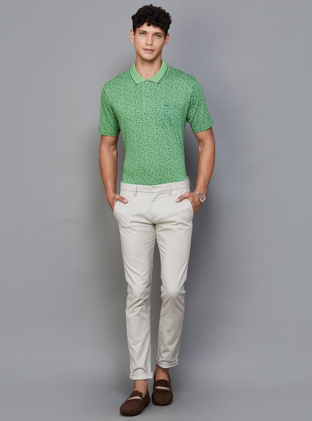 COLORPLUS Men Printed Regular Fit Polo T-shirt